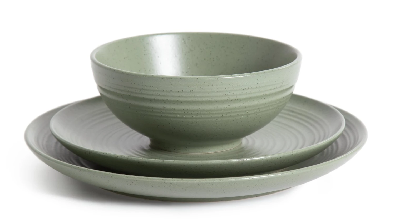 Habitat Textured Ripple 12 Piece Stoneware Dinner Set - Sage Habitat Textured Ripple 12 Piece Stoneware Dinner Set - Sage -Habitat Furni Sales 4353492 R Z002A