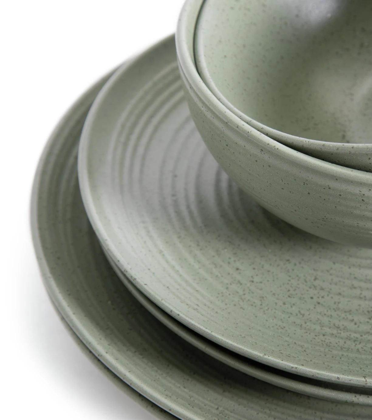 Habitat Textured Ripple 12 Piece Stoneware Dinner Set - Sage Habitat Textured Ripple 12 Piece Stoneware Dinner Set - Sage -Habitat Furni Sales 4353492 R Z005A