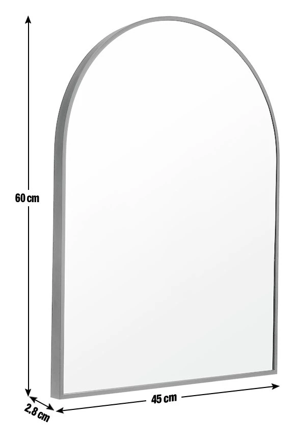 Habitat Arch Metal Wall Mirror - Black - 45x60cm Habitat Arch Metal Wall Mirror - Black - 45x60cm -Habitat Furni Sales 4460608 R E011