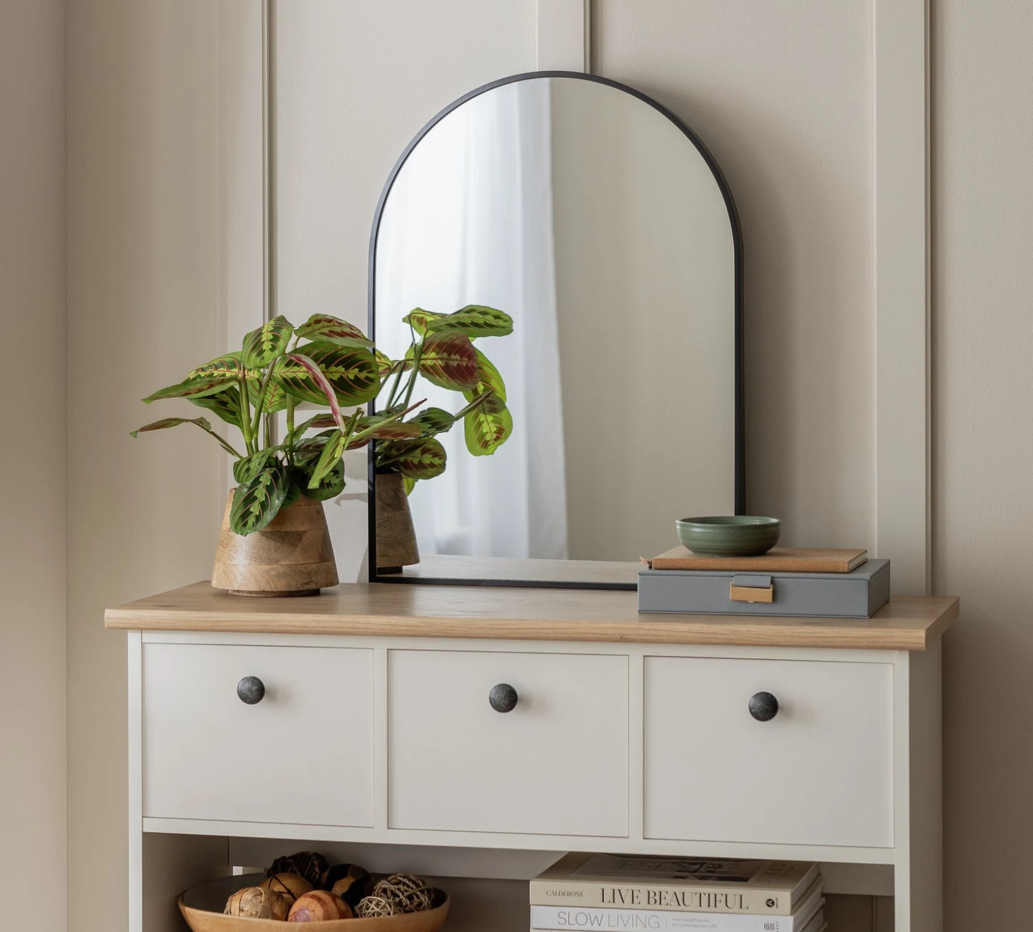 Habitat Arch Metal Wall Mirror - Black - 45x60cm Habitat Arch Metal Wall Mirror - Black - 45x60cm -Habitat Furni Sales 4460608 R Z001C