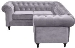 Habitat Chesterfield Right Hand Corner Sofa-Light Grey -Habitat Furni Sales 4468916 R Z004A