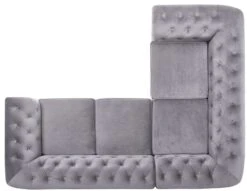 Habitat Chesterfield Right Hand Corner Sofa-Light Grey -Habitat Furni Sales 4468916 R Z006A