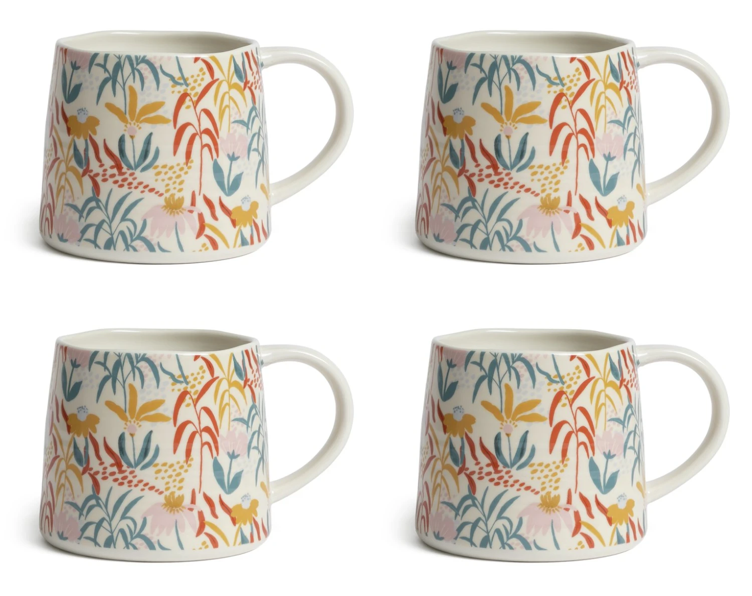 Habitat Floral Ripple Set of 4 Mugs Habitat Floral Ripple Set Of 4 Mugs -Habitat Furni Sales 4544421 R Z001A