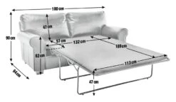 Habitat Salisbury 2 Seater Leather Sofa Bed - Black -Habitat Furni Sales 4552121 R E001