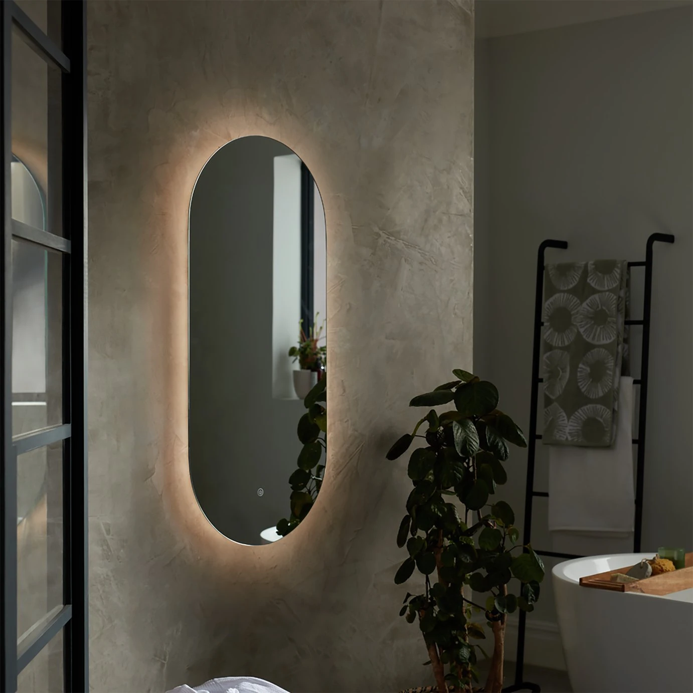 Habitat Large Vertical Backlight LED Mirror - White Habitat Large Vertical Backlight LED Mirror - White -Habitat Furni Sales 4564401 R Z001C