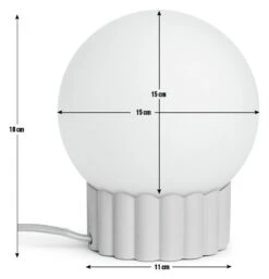 Habitat Ribbed Globe Table Lamp - White & Natural 2 Habitat Ribbed Globe Table Lamp - White & Natural -Habitat Furni Sales 4588982 R E001