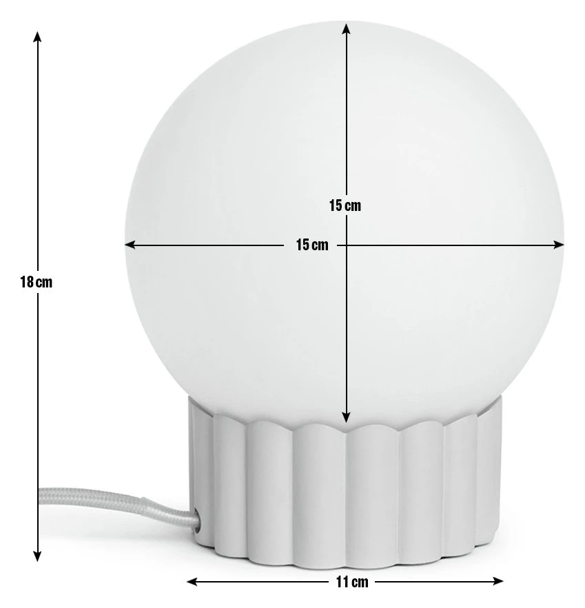 Habitat Ribbed Globe Table Lamp - White & Natural Habitat Ribbed Globe Table Lamp - White & Natural -Habitat Furni Sales 4588982 R E001