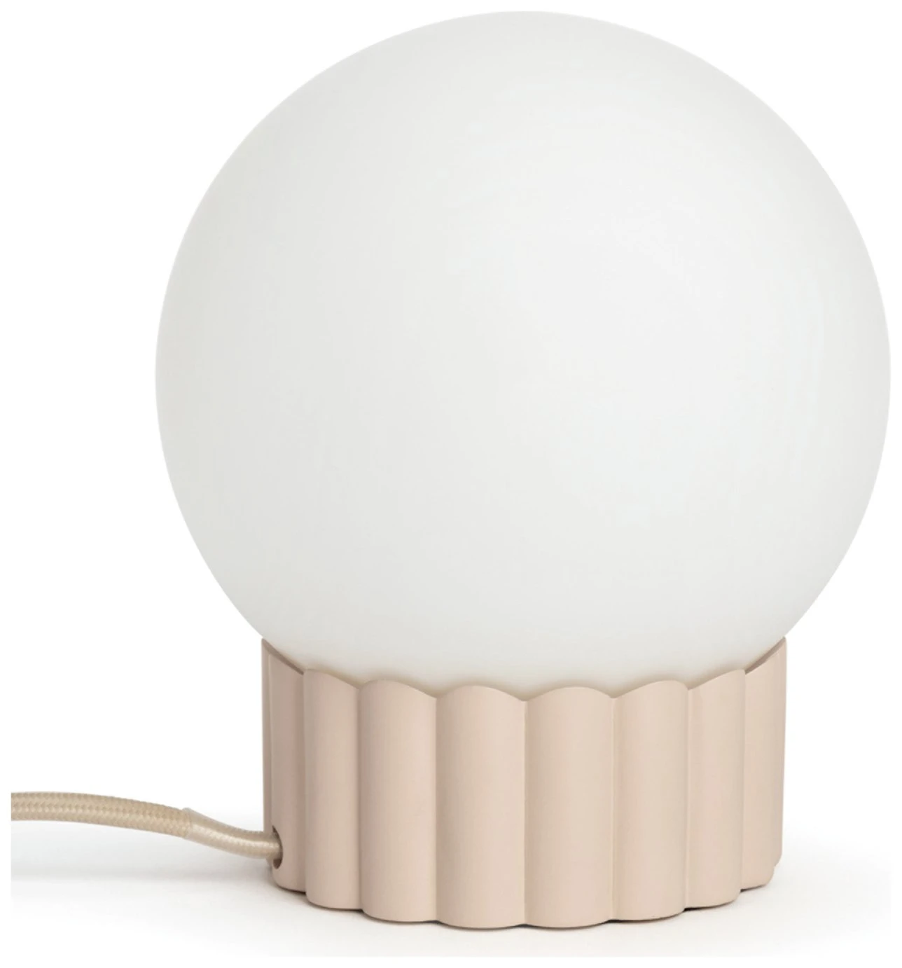 Habitat Ribbed Globe Table Lamp - White & Natural Habitat Ribbed Globe Table Lamp - White & Natural -Habitat Furni Sales 4588982 R Z002A