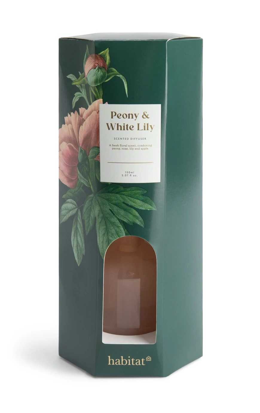 Habitat 150ml Scented Diffuser - Peony & White Lily Habitat 150ml Scented Diffuser - Peony & White Lily -Habitat Furni Sales 4845096 R Z002A