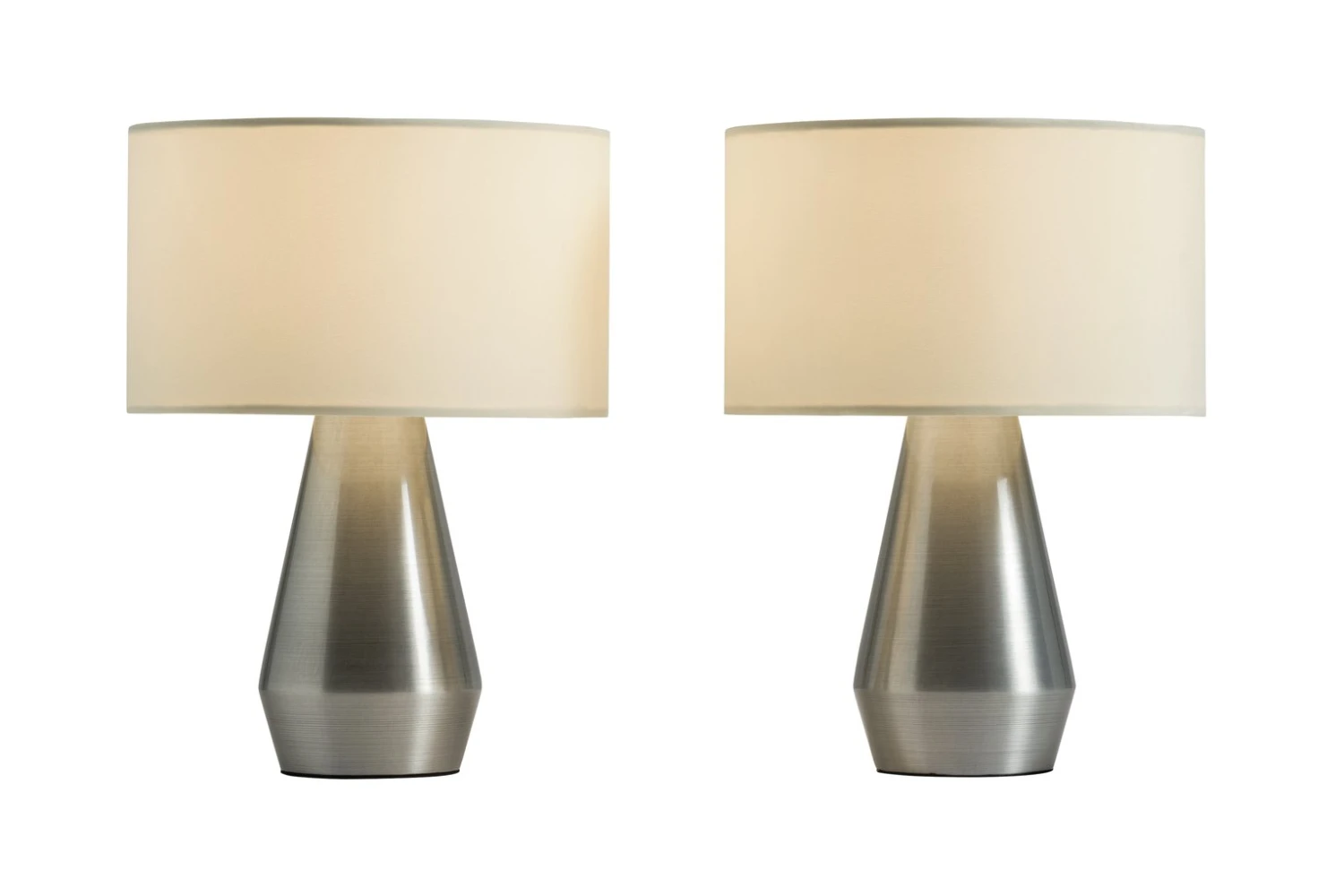 Habitat Maya Pair of Touch Table Lamps - Silver & Cream Habitat Maya Pair Of Touch Table Lamps - Silver & Cream -Habitat Furni Sales 4975894 R Z006A