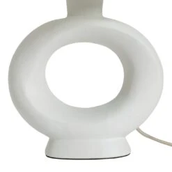 Habitat Nels Large Circle Ceramic Table Lamp - White & Beige 3 Habitat Nels Large Circle Ceramic Table Lamp - White & Beige -Habitat Furni Sales 5022887 R Z004A