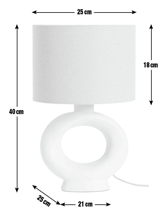 Habitat Nels Large Circle Ceramic Table Lamp - White & Beige Habitat Nels Large Circle Ceramic Table Lamp - White & Beige -Habitat Furni Sales 5022887 R Z017A