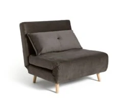 Habitat Roma Single Velvet Chairbed - Charcoal -Habitat Furni Sales 5791417 R Z010A