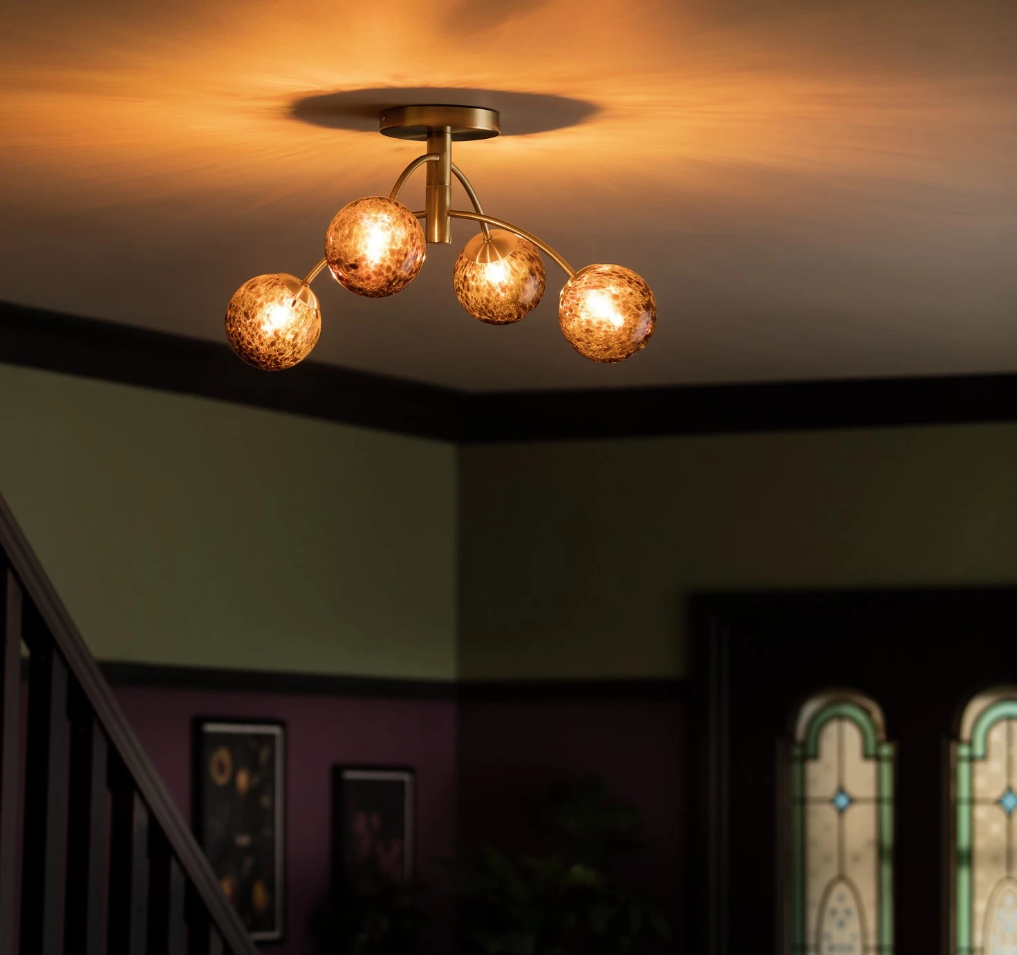 Habitat Hayle Tortoise Shell 4 Light Ceiling Light - Brass Habitat Hayle Tortoise Shell 4 Light Ceiling Light - Brass -Habitat Furni Sales 5792571 R Z001A