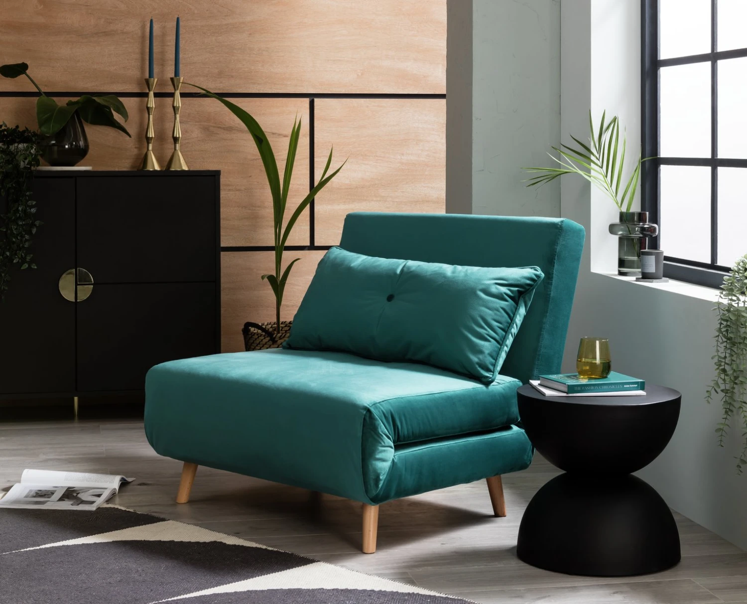 Habitat Roma Single Velvet Chairbed - Teal Habitat Roma Single Velvet Chairbed - Teal -Habitat Furni Sales 5828108 R Z002C