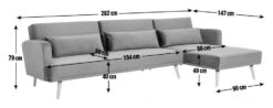 Habitat Andy Right Corner Fabric Clic Clac Sofa Bed - Grey -Habitat Furni Sales 6132941 R E001
