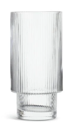 Habitat Ribbed Set Of 4 Hi Ball Glasses -Habitat Furni Sales 6222442 R Z002A