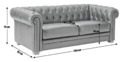 Habitat Chesterfield Leather 3 Seater Sofa - Black -Habitat Furni Sales 6227777 R E001