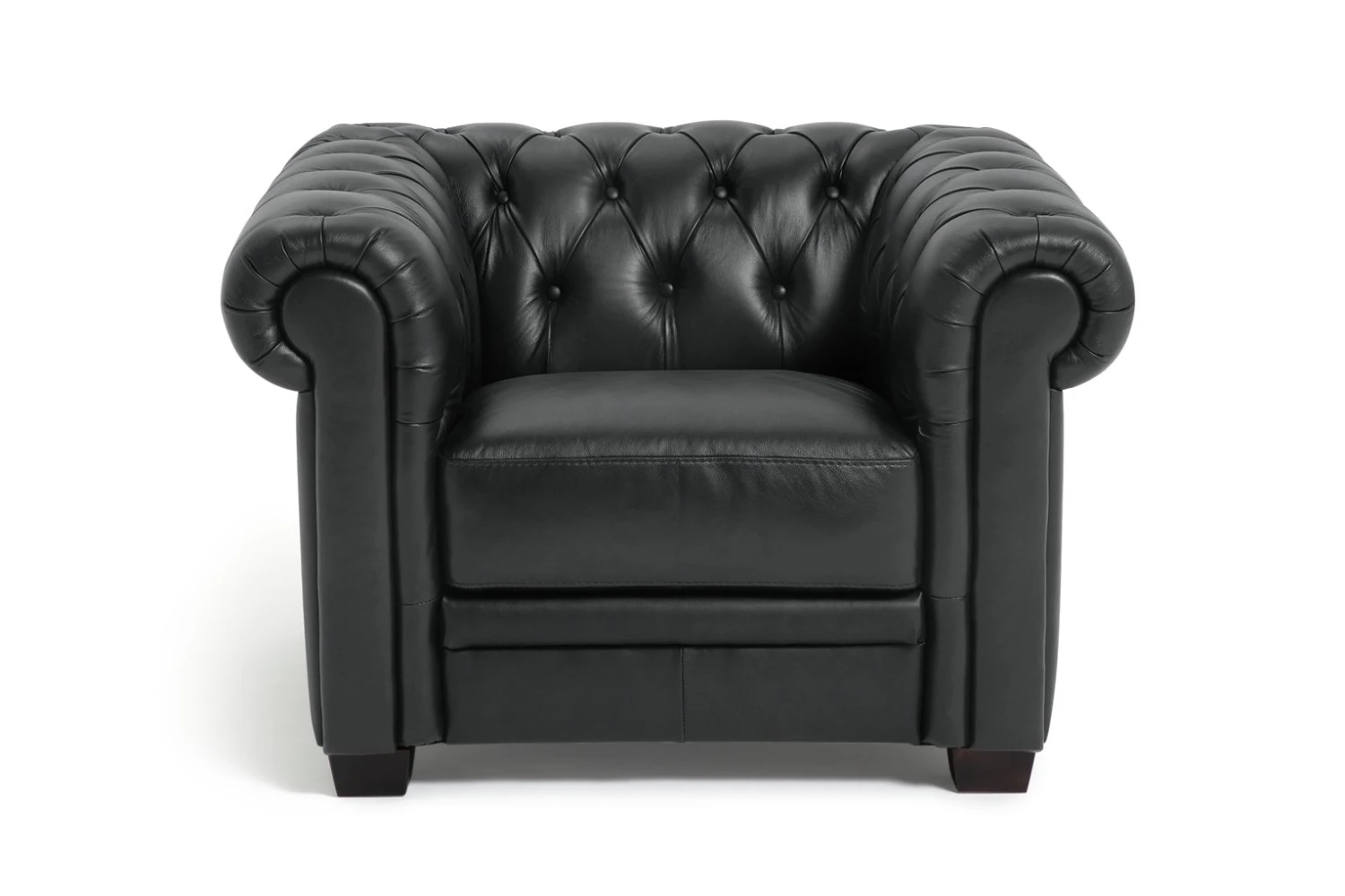 Habitat Chesterfield Leather Armchair - Black Habitat Chesterfield Leather Armchair - Black -Habitat Furni Sales 6250988 R Z001A