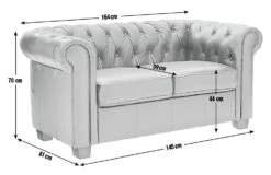 Habitat Chesterfield Leather 2 Seater Sofa - Black -Habitat Furni Sales 6318349 R E001