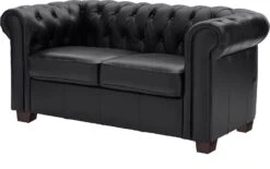 Habitat Chesterfield Leather 2 Seater Sofa - Black -Habitat Furni Sales 6318349 R Z002A