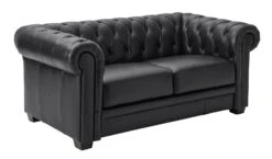 Habitat Chesterfield Leather 2 Seater Sofa - Black -Habitat Furni Sales 6318349 R Z004A