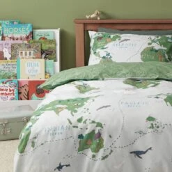 Habitat Kids Cotton World Map Print Bedding Set - Toddler -Habitat Furni Sales 6823786 R Z002C