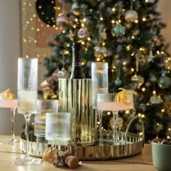 Habitat Ribbed Set Of 4 Champagne Flute 5 Habitat Ribbed Set Of 4 Champagne Flute -Habitat Furni Sales 6826305 R Z002C