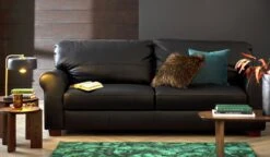 Habitat Salisbury Leather 4 Seater Sofa - Black -Habitat Furni Sales 6872744 R Z002C