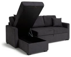 Habitat Reagan Left Corner Chaise Sofa Bed - Charcoal -Habitat Furni Sales 6980038 R Z002A