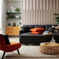 Habitat Reagan Right Corner Chaise Sofa Bed - Charcoal -Habitat Furni Sales 7005307 R Z002C