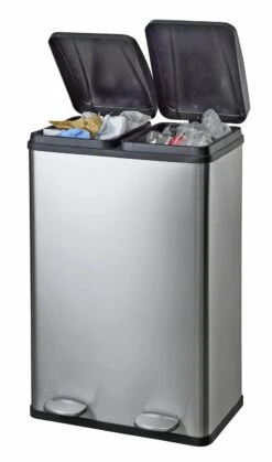 Habitat 55 Litre 2 Compartment Recycling Bin - Steel -Habitat Furni Sales 7007068 R Z004A