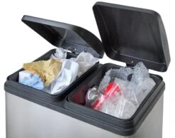 Habitat 55 Litre 2 Compartment Recycling Bin - Steel -Habitat Furni Sales 7007068 R Z005A