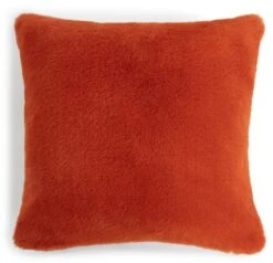 Habitat Plain Faux Fur Cushion - Burnt Orange - 43X43cm -Habitat Furni Sales 7048663 R Z002A