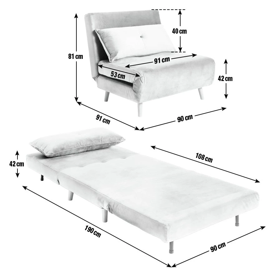 Habitat Roma Single Chairbed - Grey Habitat Roma Single Chairbed - Grey -Habitat Furni Sales 7049112 R E001