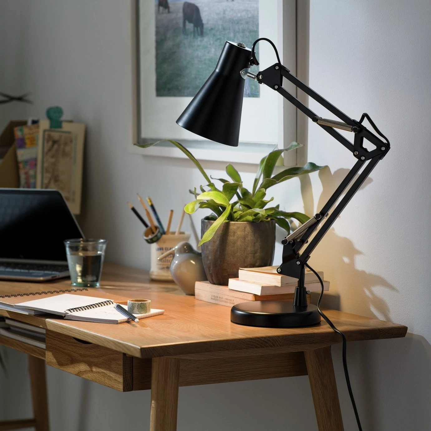 Habitat Swing Arm Desk Lamp - Matt Black Habitat Swing Arm Desk Lamp - Matt Black -Habitat Furni Sales 7073841 R Z001A