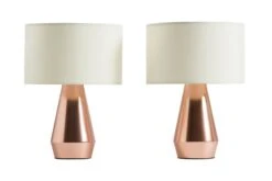 Habitat Maya Pair Of Touch Table Lamps - Copper & Cream 3 Habitat Maya Pair Of Touch Table Lamps - Copper & Cream -Habitat Furni Sales 7157097 R Z007A
