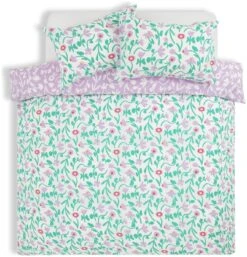 Habitat 180TC Floral Green & Pink Bedding Set - Single -Habitat Furni Sales 7161038 R Z002A