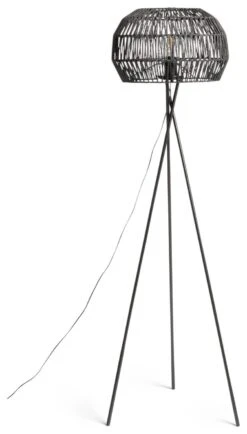 Habitat Global Rope Tripod Floor Lamp - Black 1 Habitat Global Rope Tripod Floor Lamp - Black -Habitat Furni Sales 7485068 R Z001C