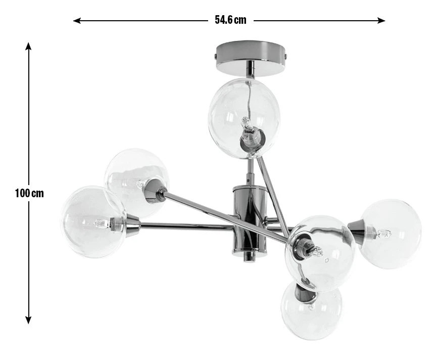 Habitat Glam 6 Light Glass Ceiling Light – Gold Habitat Glam 6 Light Glass Ceiling Light – Gold -Habitat Furni Sales 7835340 R E001