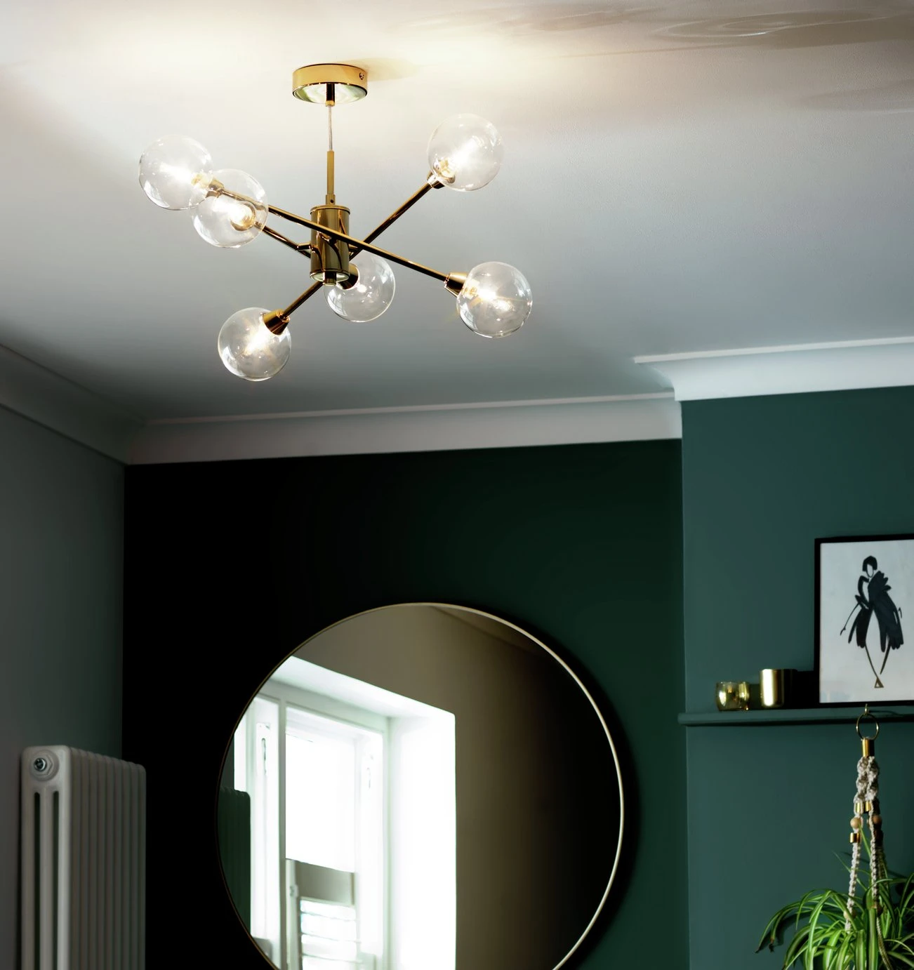 Habitat Glam 6 Light Glass Ceiling Light – Gold Habitat Glam 6 Light Glass Ceiling Light – Gold -Habitat Furni Sales 7835340 R Z002C