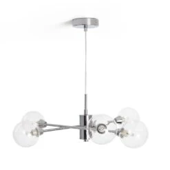 Habitat Glam 6 Light Glass Ceiling Light – Chrome -Habitat Furni Sales 7996973 R Z001C
