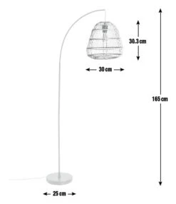Habitat Rattan Arc Floor Lamp - Cream And Black 2 Habitat Rattan Arc Floor Lamp - Cream And Black -Habitat Furni Sales 8024789 R E001
