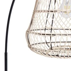 Habitat Rattan Arc Floor Lamp - Cream And Black 3 Habitat Rattan Arc Floor Lamp - Cream And Black -Habitat Furni Sales 8024789 R Z002A