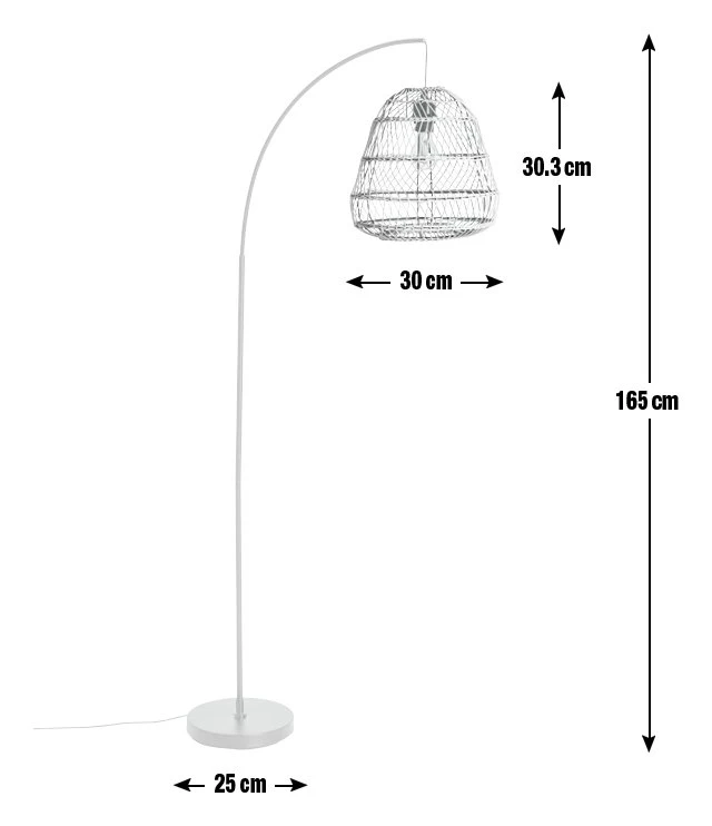 Habitat Rattan Arc Floor Lamp - Cream and Black Habitat Rattan Arc Floor Lamp - Cream And Black -Habitat Furni Sales 8024789 R Z017A