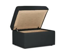 Habitat Gabe Leather Storage Footstool - Black -Habitat Furni Sales 8062284 R Z003A
