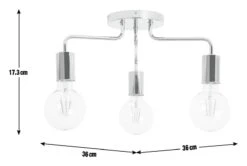 Habitat Rayner Steel 3 Light LED Flush Ceiling Light -Chrome -Habitat Furni Sales 8113621 R E001