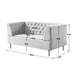 Habitat Blake Velvet 2 Seater Sofa - Navy Blue 3 Habitat Blake Velvet 2 Seater Sofa - Navy Blue -Habitat Furni Sales 8133467 R E001