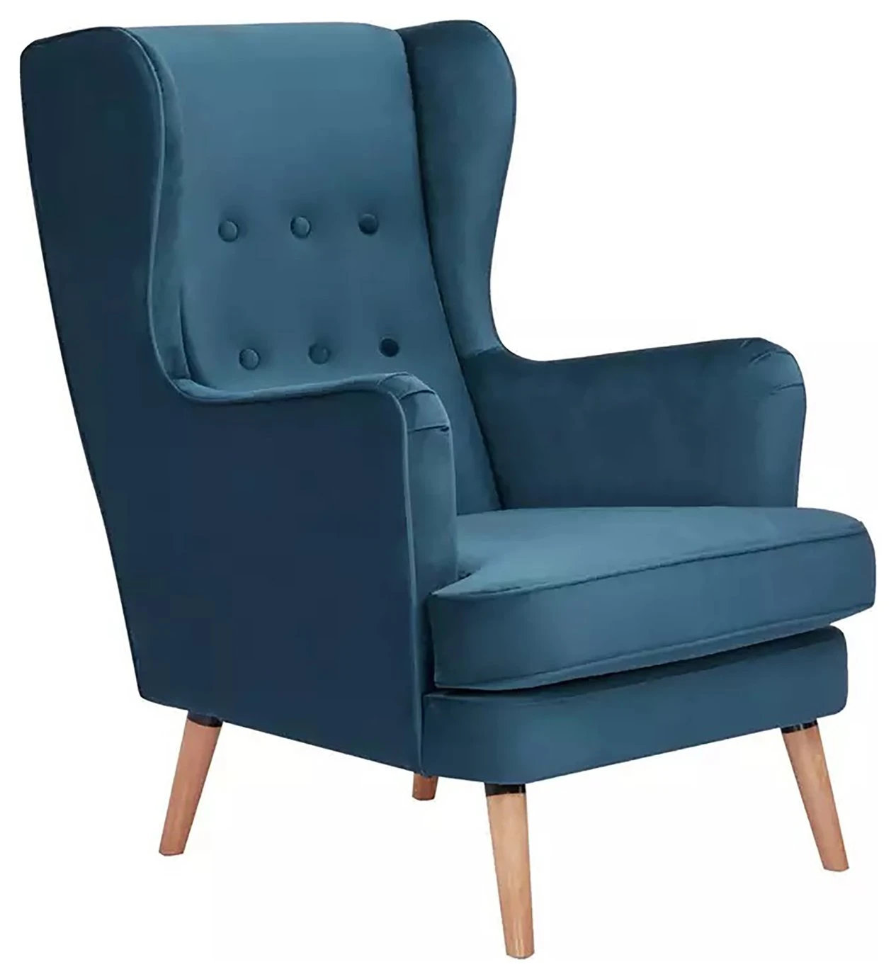 Habitat Callie Velvet Wingback Chair - Petrol Blue Habitat Callie Velvet Wingback Chair - Petrol Blue -Habitat Furni Sales 8255912 R Z001A