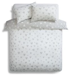 Habitat Hearts Grey & White Bedding Set - Single -Habitat Furni Sales 8291251 R Z002A